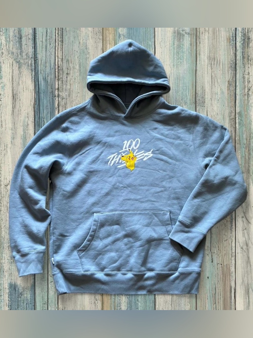 100 Thieves x Pikachu Core Hoodie Medium Blue Size Medium Mens